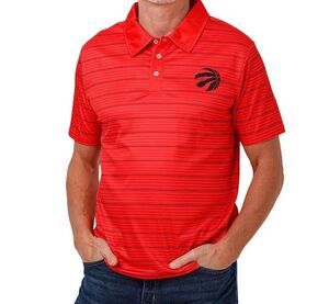 FOCO NBA Toronto Raptors Polo Shirt Size L Red/Black New With Tags
